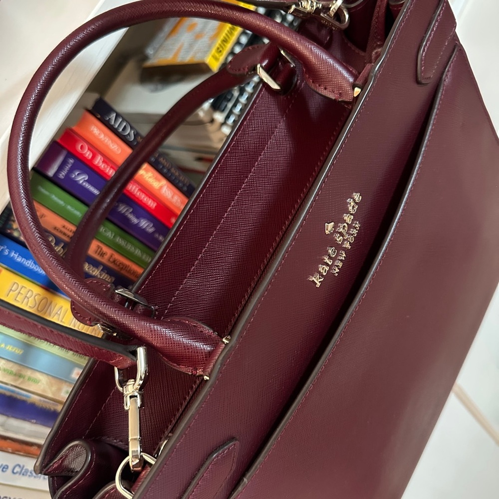 kate spade New York Women’s Leather Briefcase Bag - Burgundy - Picture 5 of 14